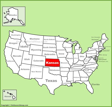 donde esta kansas|Kansas location on the U.S. Map